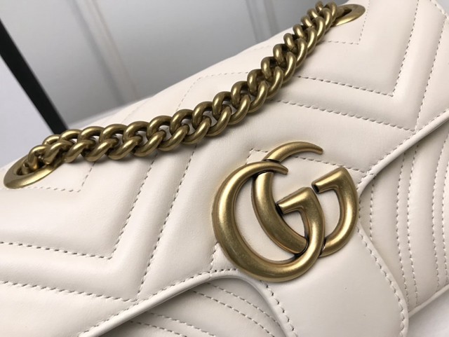 Gucci經典款女包 446744 古馳GG Marmont系列 Gucci經典款原廠皮鏈條單肩斜挎包  gqy3649